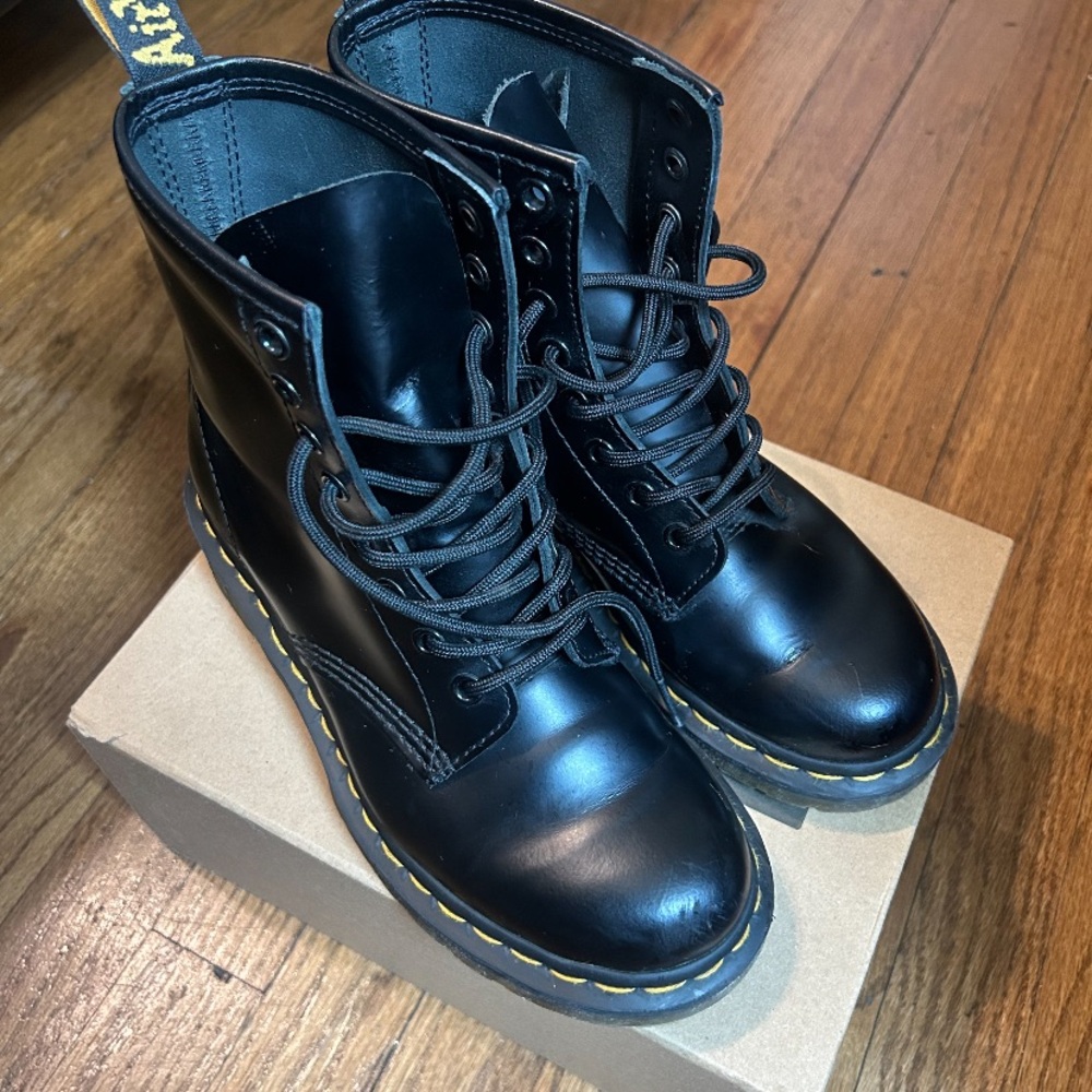 Dr. Martens Black Leather Moto Boots like new!!